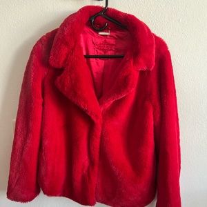 Red Love fluffy Jacket